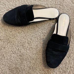 Cole Haan Black Suede Mules, size 9